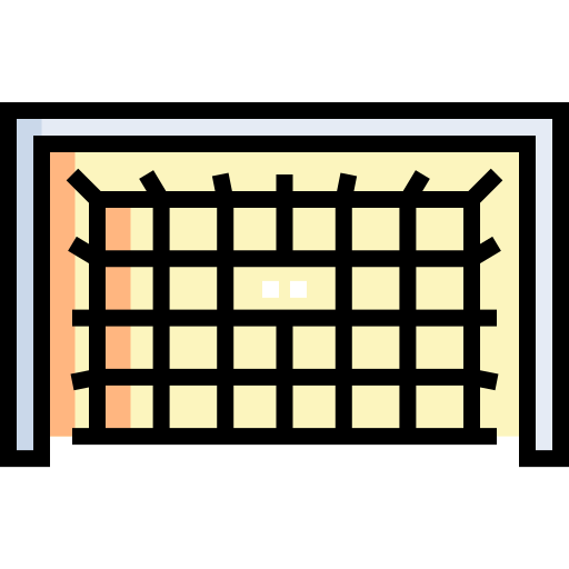 Football goal Detailed Straight Lineal color icon