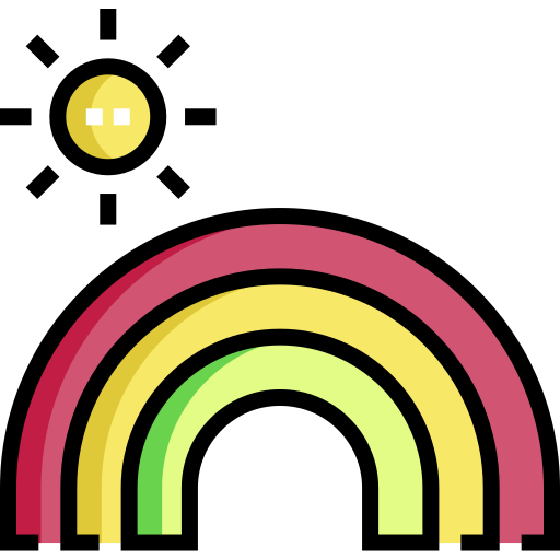 무지개 Detailed Straight Lineal color icon