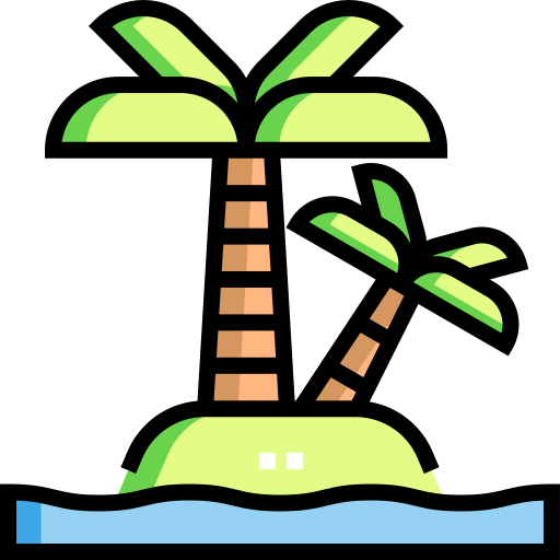 Island Detailed Straight Lineal color icon