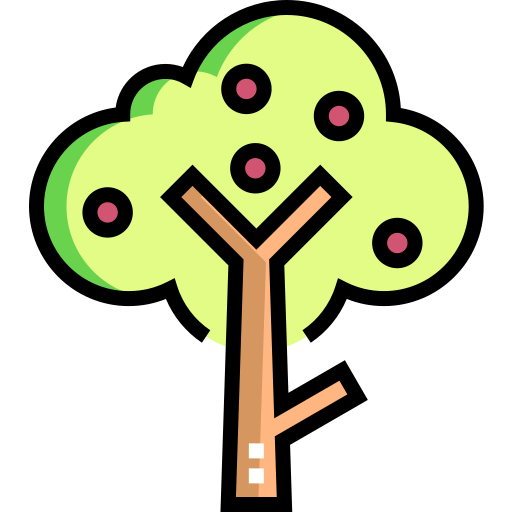 albero da frutta Detailed Straight Lineal color icona