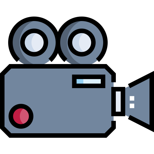 kamera wideo Detailed Straight Lineal color ikona