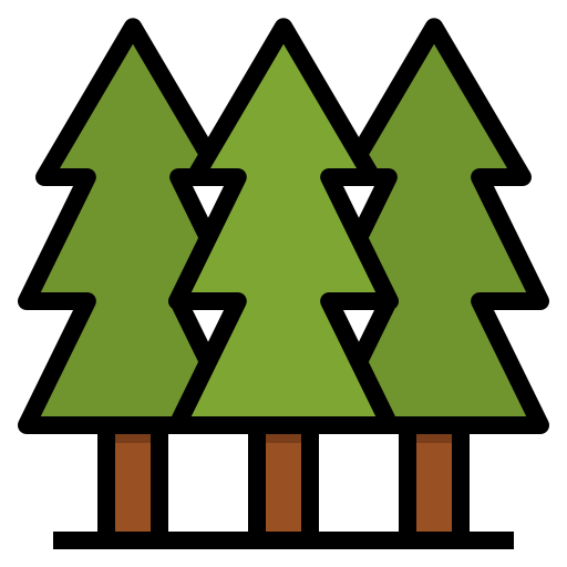 숲 Aphiradee (monkik) Lineal Color icon