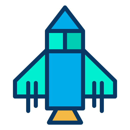 ruimteschip Kiranshastry Lineal Color icoon