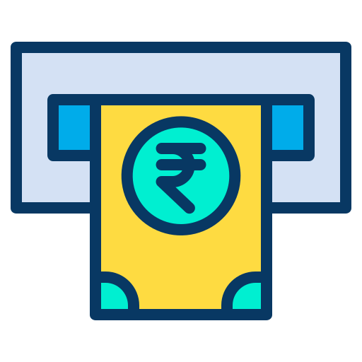 geldautomaat Kiranshastry Lineal Color icoon