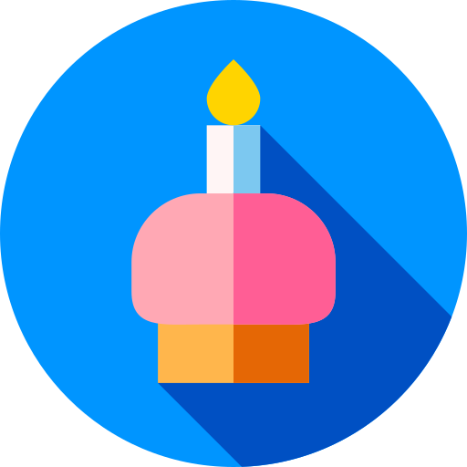 verjaardag cupcake Flat Circular Flat icoon