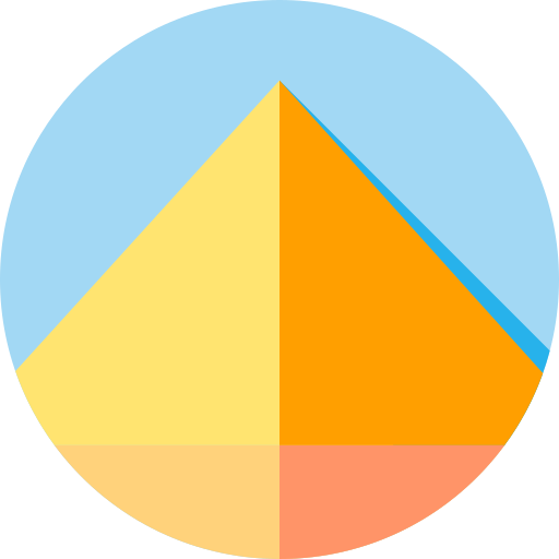 Pirámide Flat Circular Flat icono