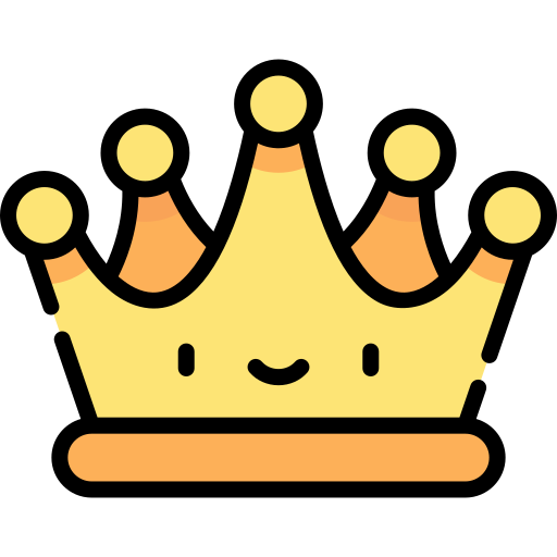 Corona Kawaii Lineal color icono