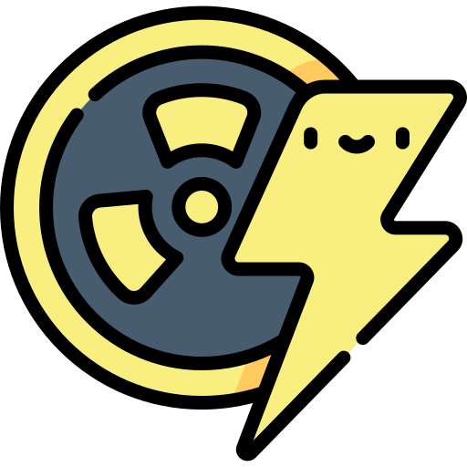 核エネルギー Kawaii Lineal color icon