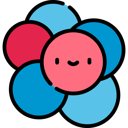 molecola Kawaii Lineal color icona