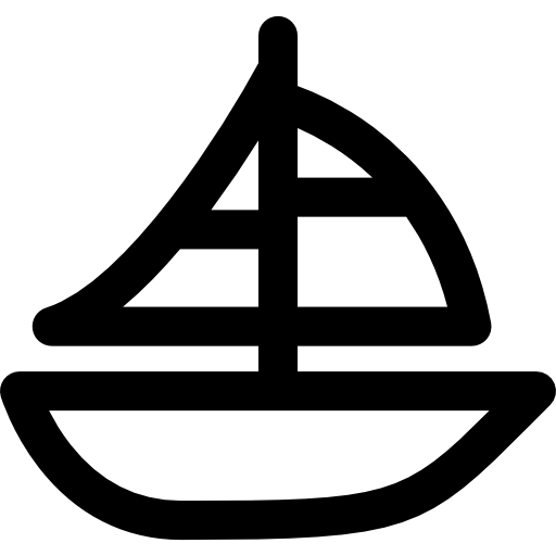 Żaglówka Curved Lineal ikona