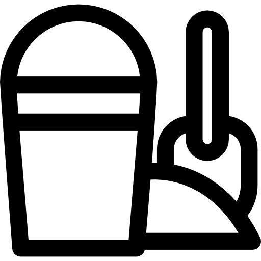 Sand bucket Curved Lineal icon