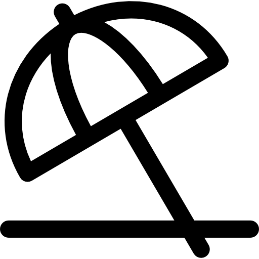 태양 우산 Curved Lineal icon