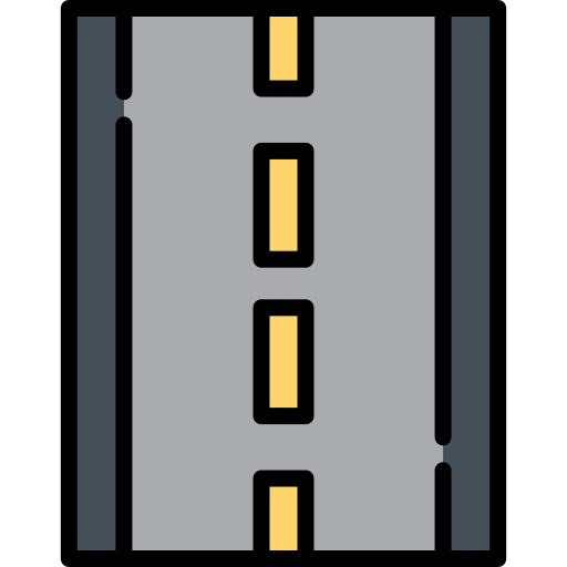 autostrada Kawaii Lineal color icona