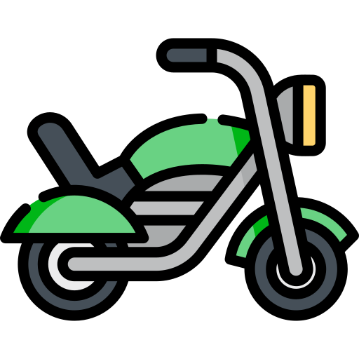 Motocicleta Kawaii Lineal color icono