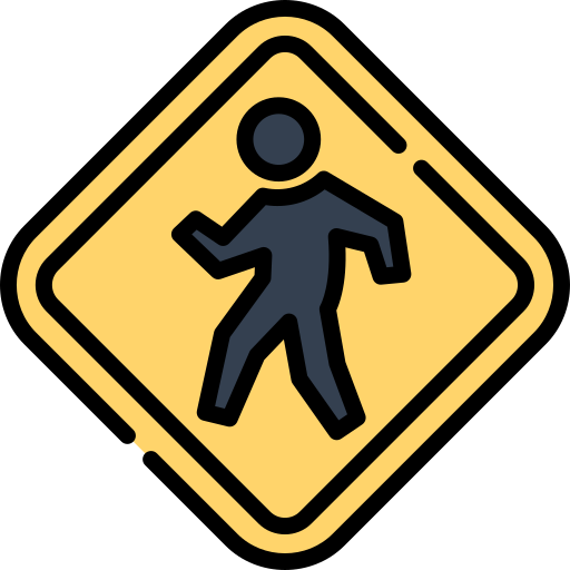Paso de peatones Kawaii Lineal color icono