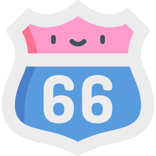 Route 66 Kawaii Flat icon