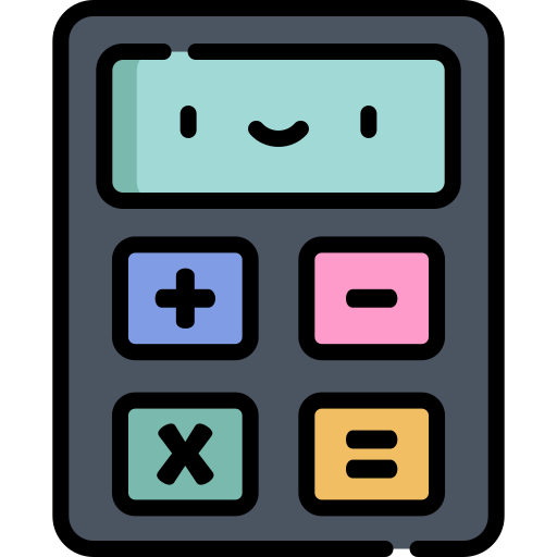 Calculadora Kawaii Lineal color icono