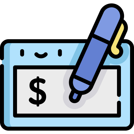 Cheque Kawaii Lineal color icon