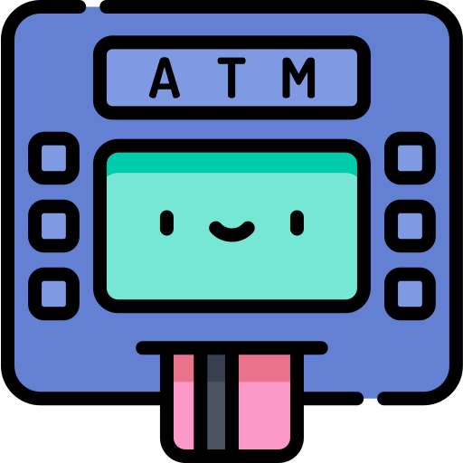geldautomaat Kawaii Lineal color icoon