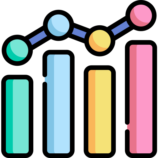 Statistics Kawaii Lineal color icon