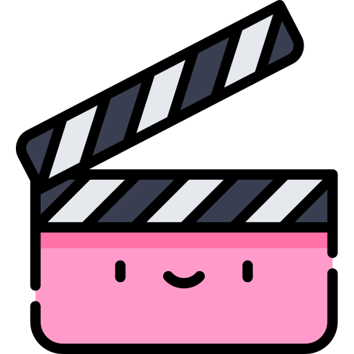 clapperboard Kawaii Lineal color icon