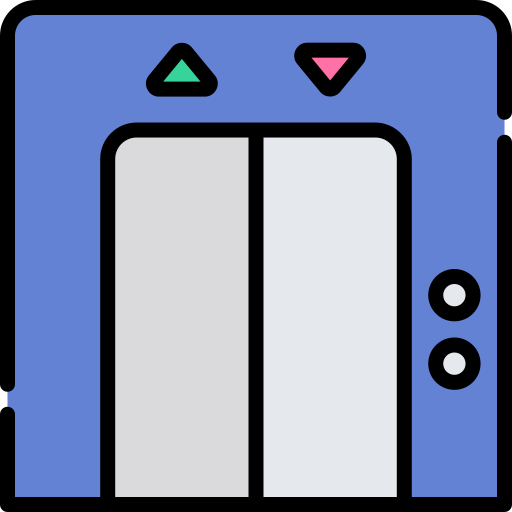 ascenseur Kawaii Lineal color Icône