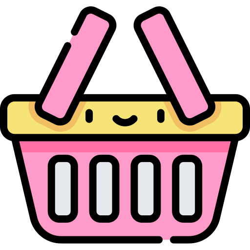 cesta de la compra Kawaii Lineal color icono