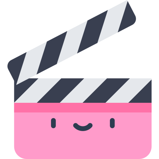 Clapperboard Kawaii Flat icon