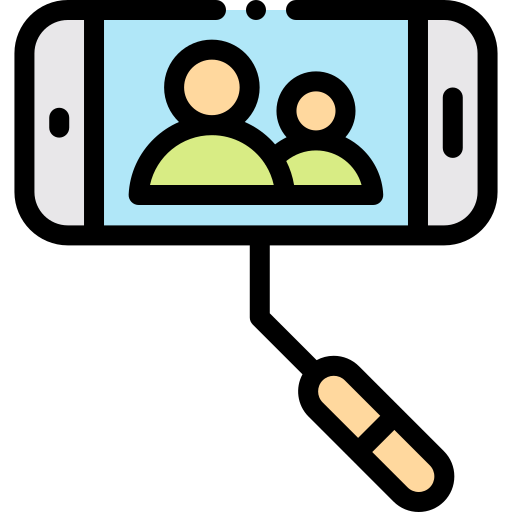 Selfie stick Detailed Rounded Lineal color icon