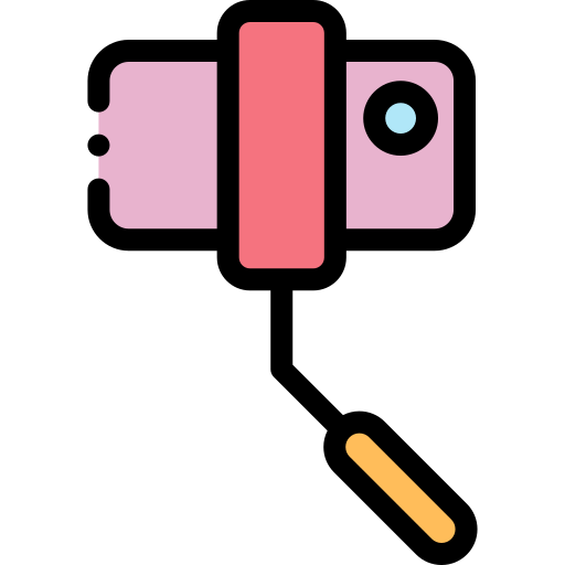 셀카 봉 Detailed Rounded Lineal color icon