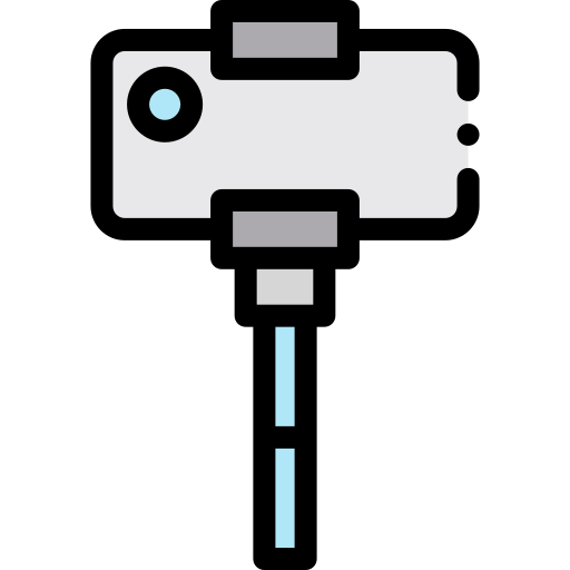 Selfie stick Detailed Rounded Lineal color icon