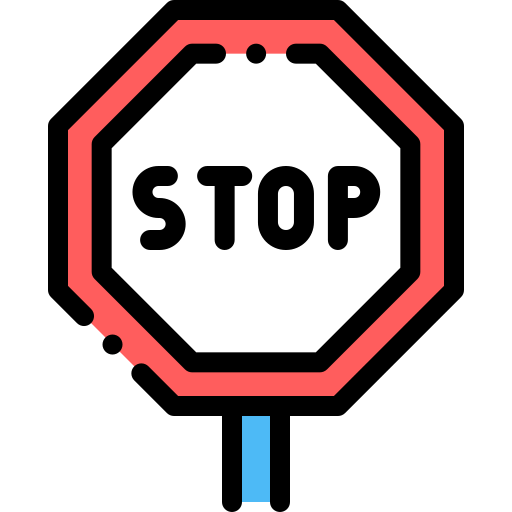 Stop Detailed Rounded Lineal color icon