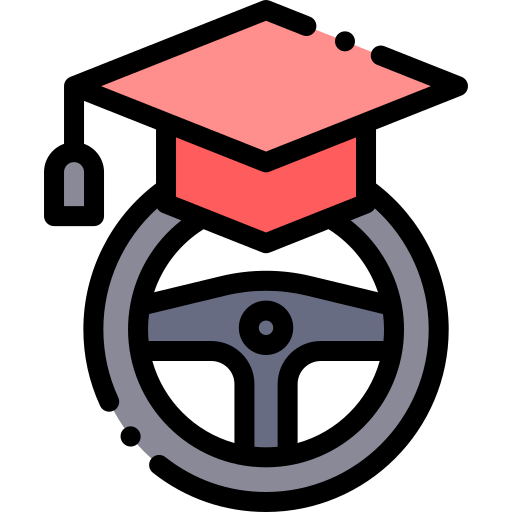 Driving school Detailed Rounded Lineal color icon