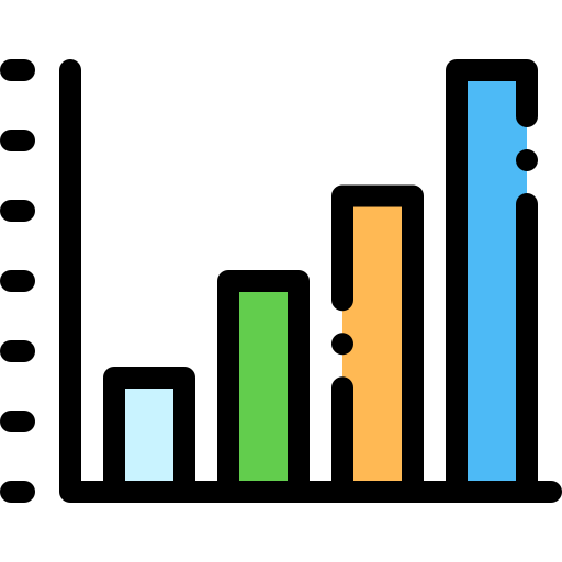 統計 Detailed Rounded Lineal color icon