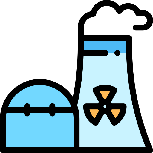 Атомная Электростанция Detailed Rounded Lineal color иконка