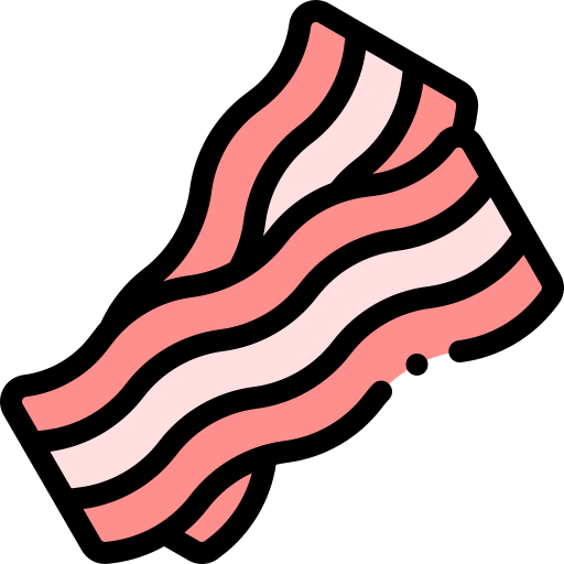 bacon Detailed Rounded Lineal color Icône