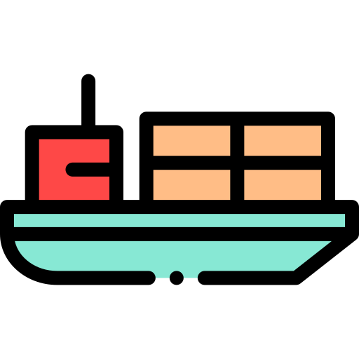 Cargo ship Detailed Rounded Lineal color icon