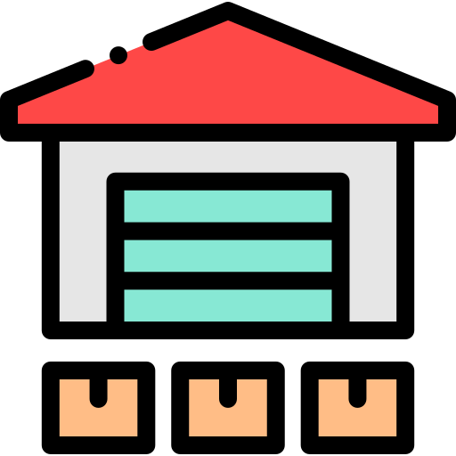 Warehouse Detailed Rounded Lineal color icon