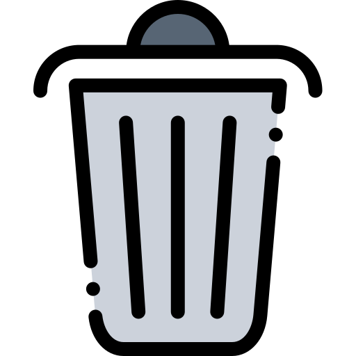 Cubo de la basura Detailed Rounded Lineal color icono