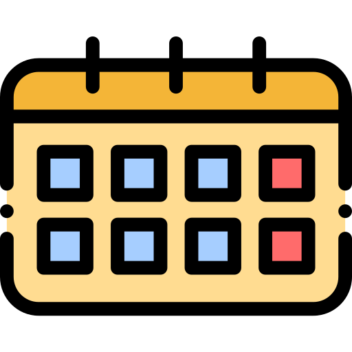 kalender Detailed Rounded Lineal color icon