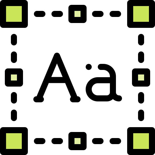 Типография Detailed Rounded Lineal color иконка