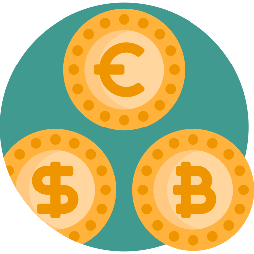 Monedas Detailed Flat Circular Flat icono