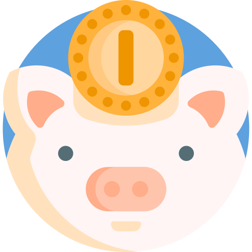 Piggy bank Detailed Flat Circular Flat icon