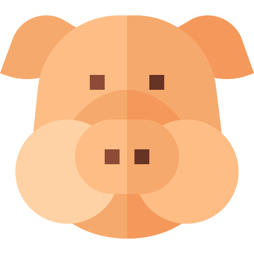 Pig Basic Straight Flat icon