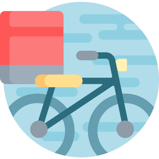 Delivery bike Detailed Flat Circular Flat icon