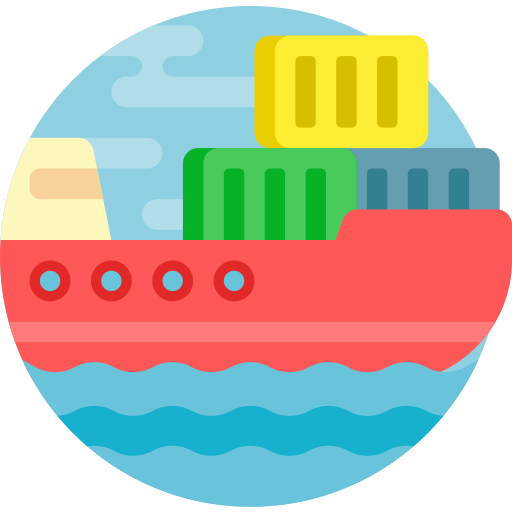 Cargo ship Detailed Flat Circular Flat icon