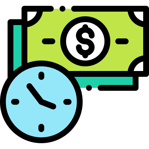 Time is money Detailed Rounded Lineal color icon