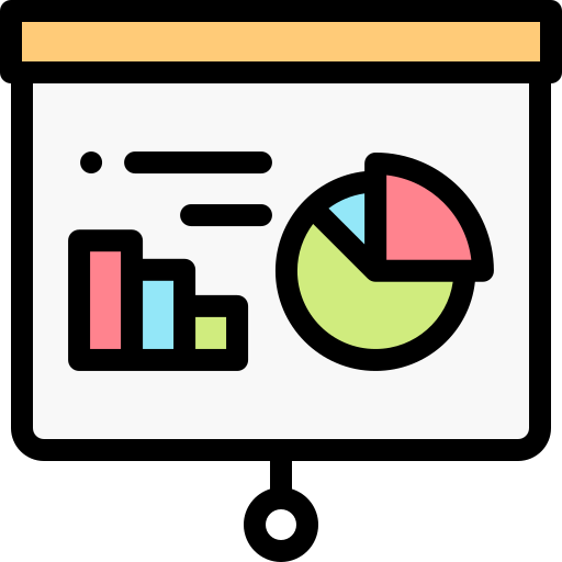 Chart Detailed Rounded Lineal color icon