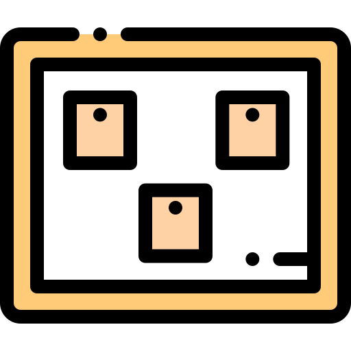Corkboard Detailed Rounded Lineal color icon