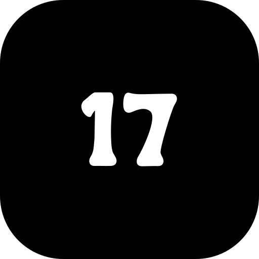 Number 17 Generic black fill icon